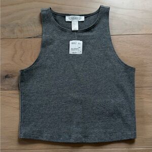 NWT FOREVER 21 women’s knit gray crop top shirt size Small